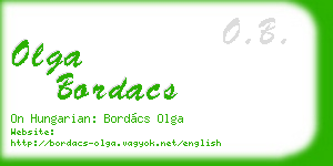 olga bordacs business card